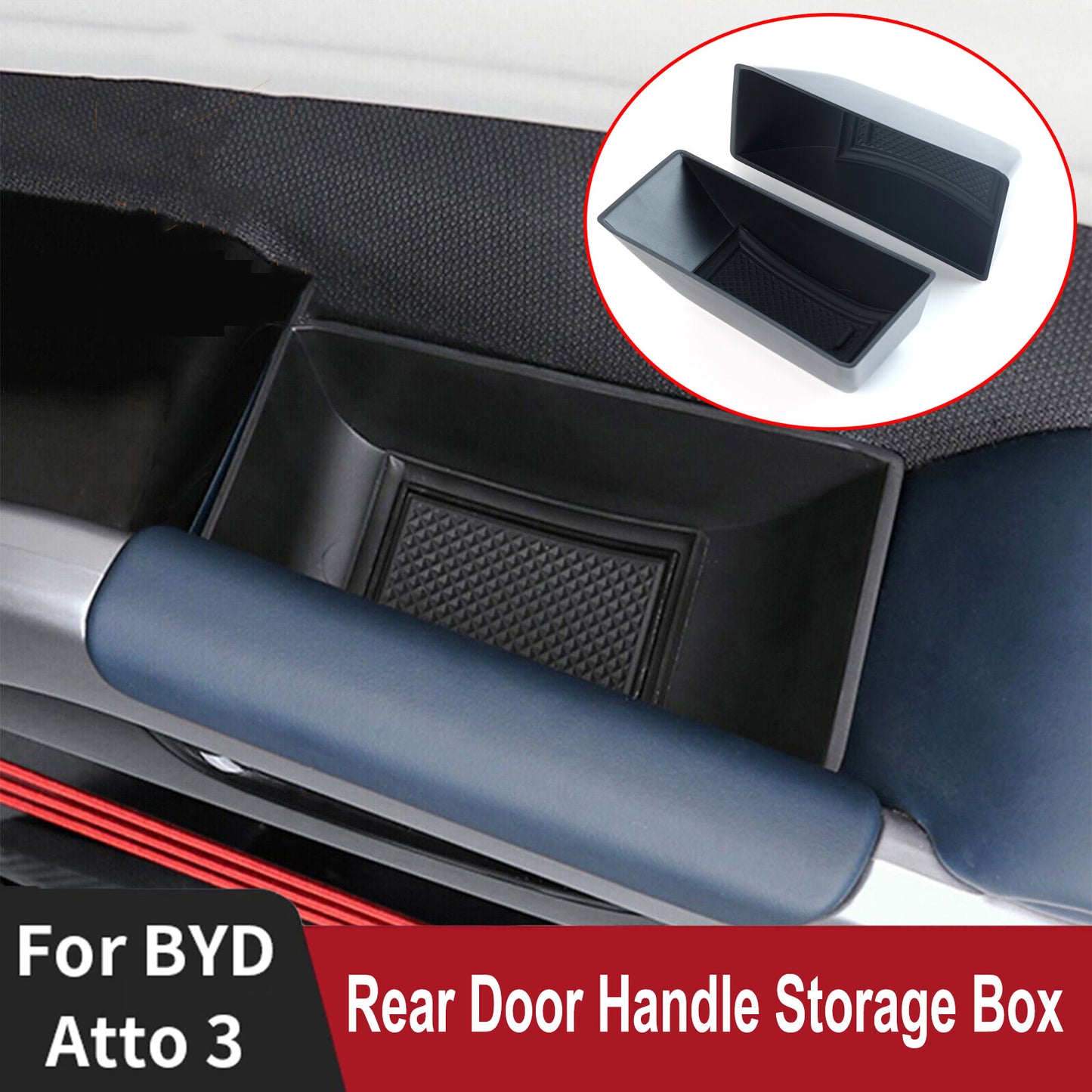 for BYD Atto 3 Yuan Plus 2022-24 Car Interior Rear Side Door Armrest Storage Box Q