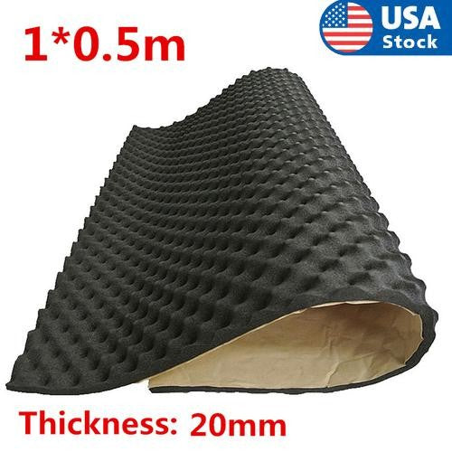 Car Deadening Proofing Hood Sound Shield Insulation 20mm Acoustic Foam 50x100cm