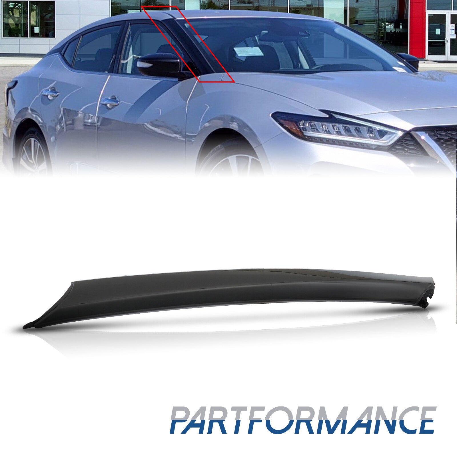 768369DD0A is suitable for Nissan Maxima 2016-2020 right front A-pillar molding.
