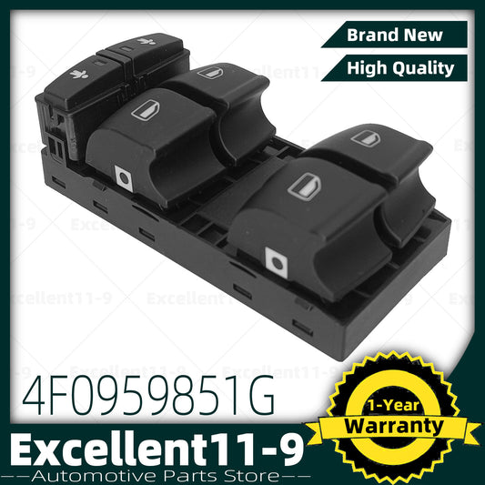 Master Driver window control switch 4F0959851G is suitable for Audi A6, Q7, and RS6 (2005-2011). n