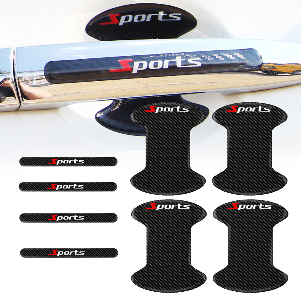 8X Black Car Door Handle Bowl Sticker Protector Anti Scratch Cover Accessories