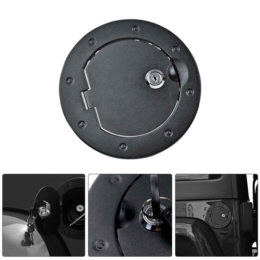Fuel Tank Cap w/ 4 Screws  2 Keys for 2007-18 for Jeep for Wrangler JK Unlimited Sahara Q