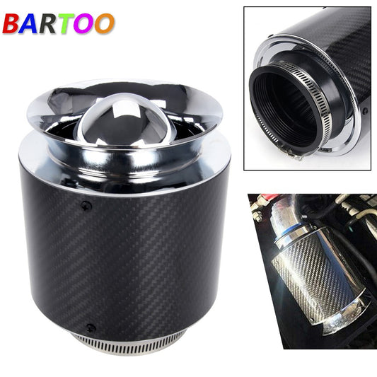 6 Tall 3 76mm Real Carbon Fiber Hi-Flow Air Filter Cold Air Intake Short for Ram Q