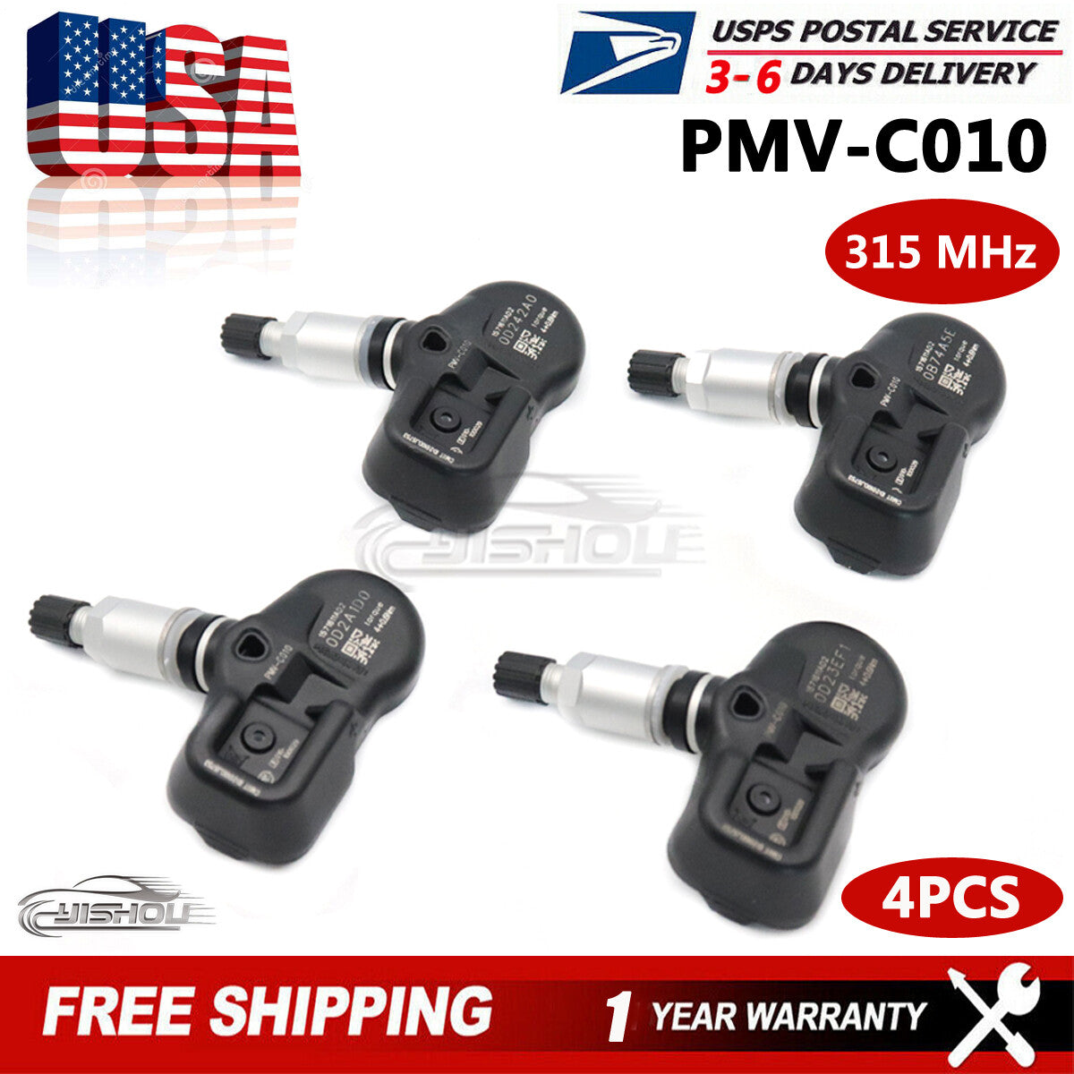 Set(4) 42607-30060 PMV-C010 Tire Pressure Sensor TPMS for Toyota for Lexus 315MHz