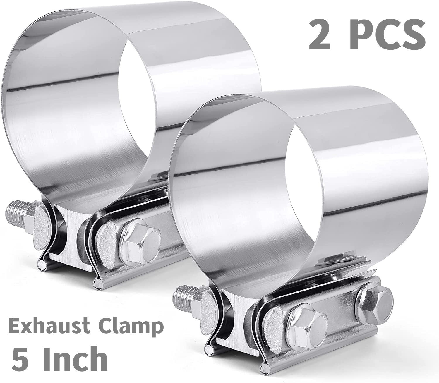 5-inch Butt connector with exhaust jacket coupler; exhaust coupler prevents leakage.