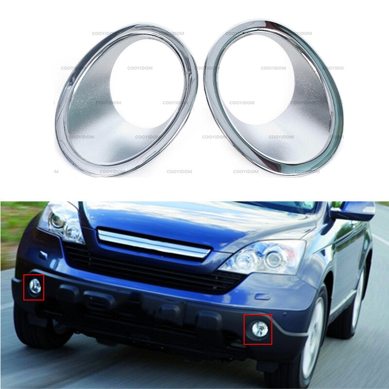 Pair Front Bumper Fog Lamp Cover Reflective strip for Honda CR-V CRV 2007-2010