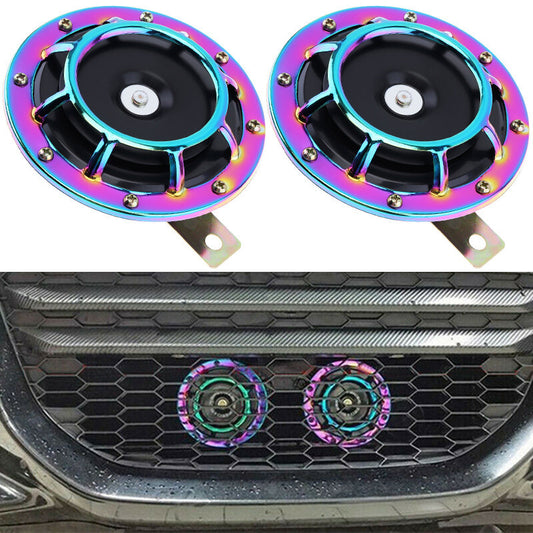 2Pc Universal Super Loud Compact Electric Blast Tone Electronic Horn 12V 110DB