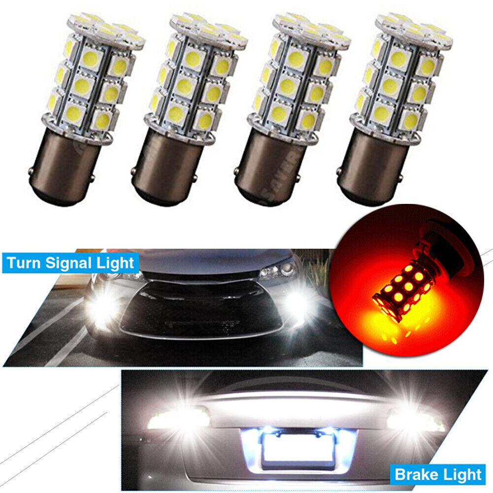 27SMD BA15D Cabin Marine Boat Light Bulb 1004 1076 1142 4PCS Red 20mm48.5mm