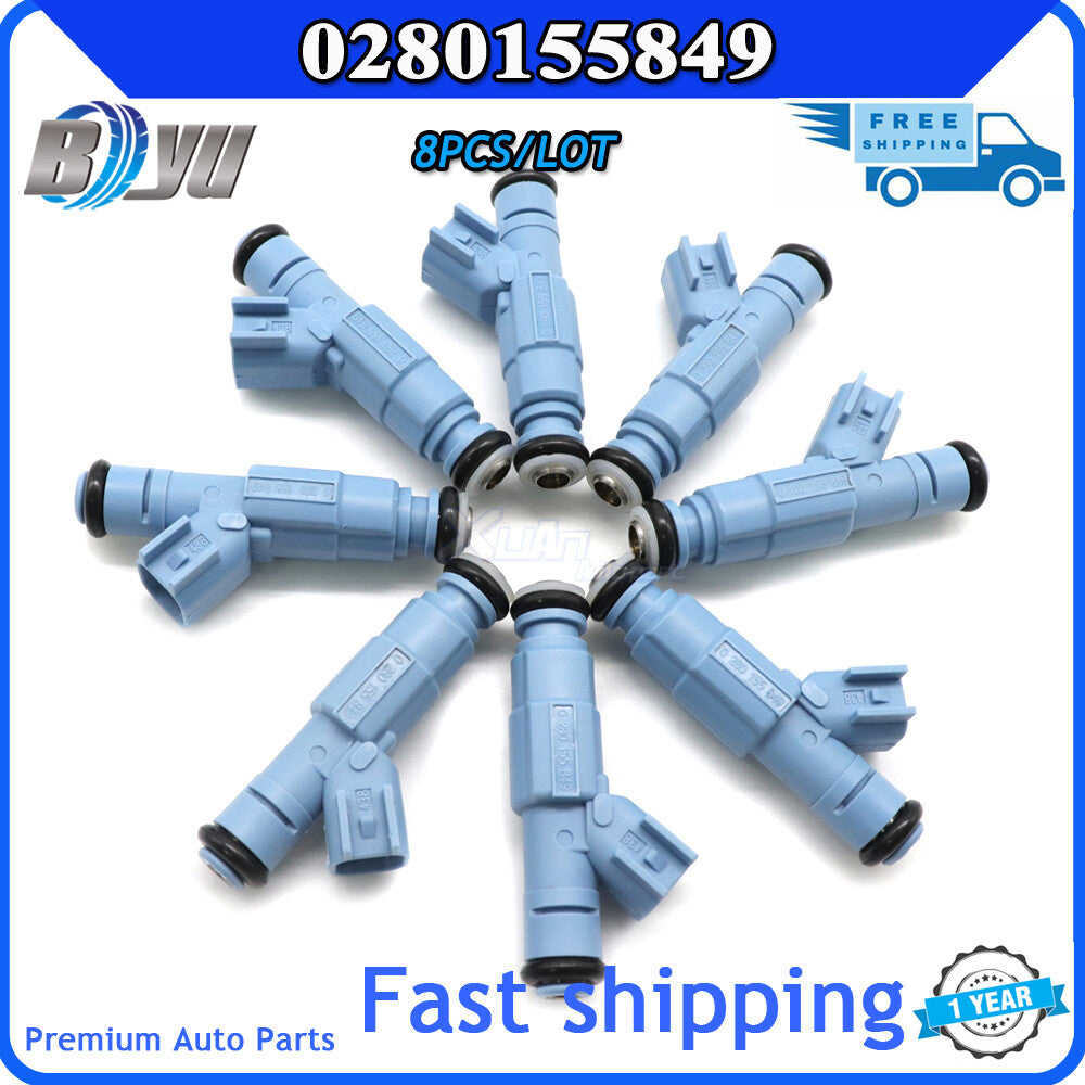 8 brand new fuel injectors (0280155849) for Dodge for Ram 1500 and Dakota Durango for Jeep 4.7L. v