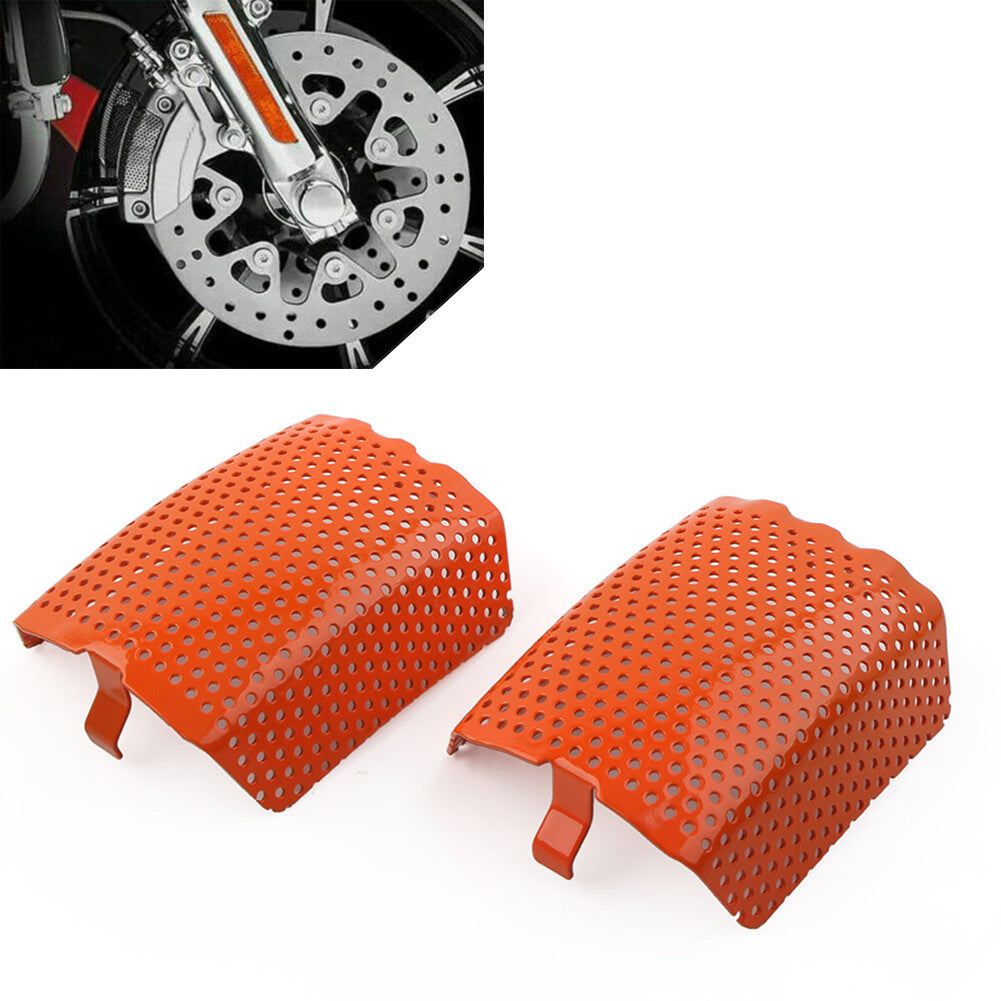 2-Piece Steel Front Caliper Screen Insert Fits for Harley V-Rod & Touring 2006-19 Q