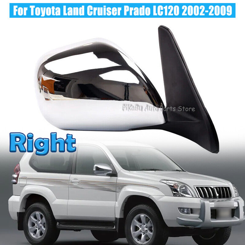 Right Chrome Side Door Mirror 5Pin for Toyota for Land Cruiser Prado LC120 2002-2009