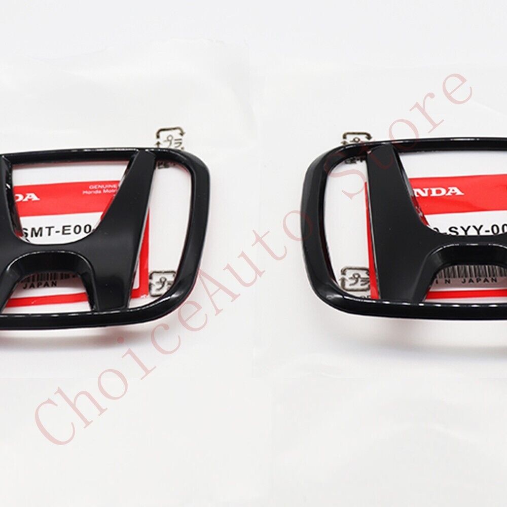 SET 2021-2023 for Honda for Civic Front  Rear Emblem H+ FE Badge Gloss Black