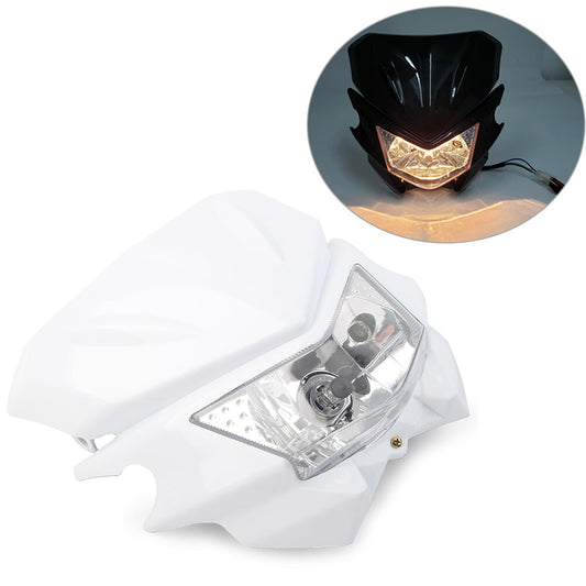Universal Motorcycle Fairing Headlight Lamp Hi /Lo Fits Street Fighter Dirt Bike Q