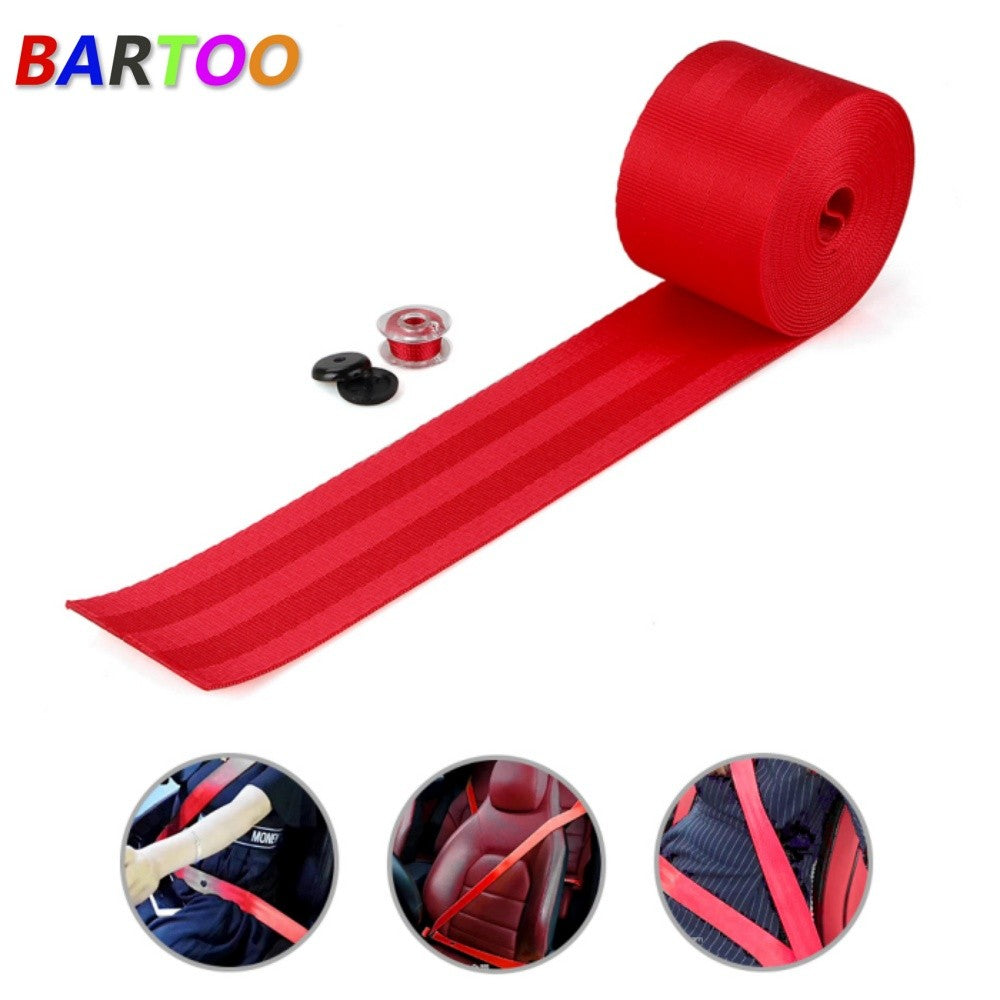 Car for Seat Belt Webbing Polyester for Seat Lap Retractable Nylon Strap Red Q