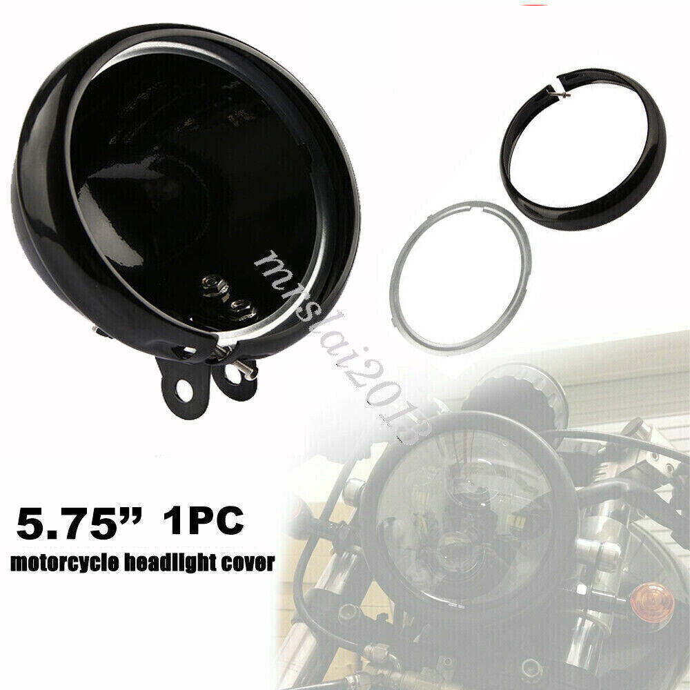 Motorcycle Headlight Headlamp Bucket Housing Bottom Mount 5-3/4 Inch Black Q