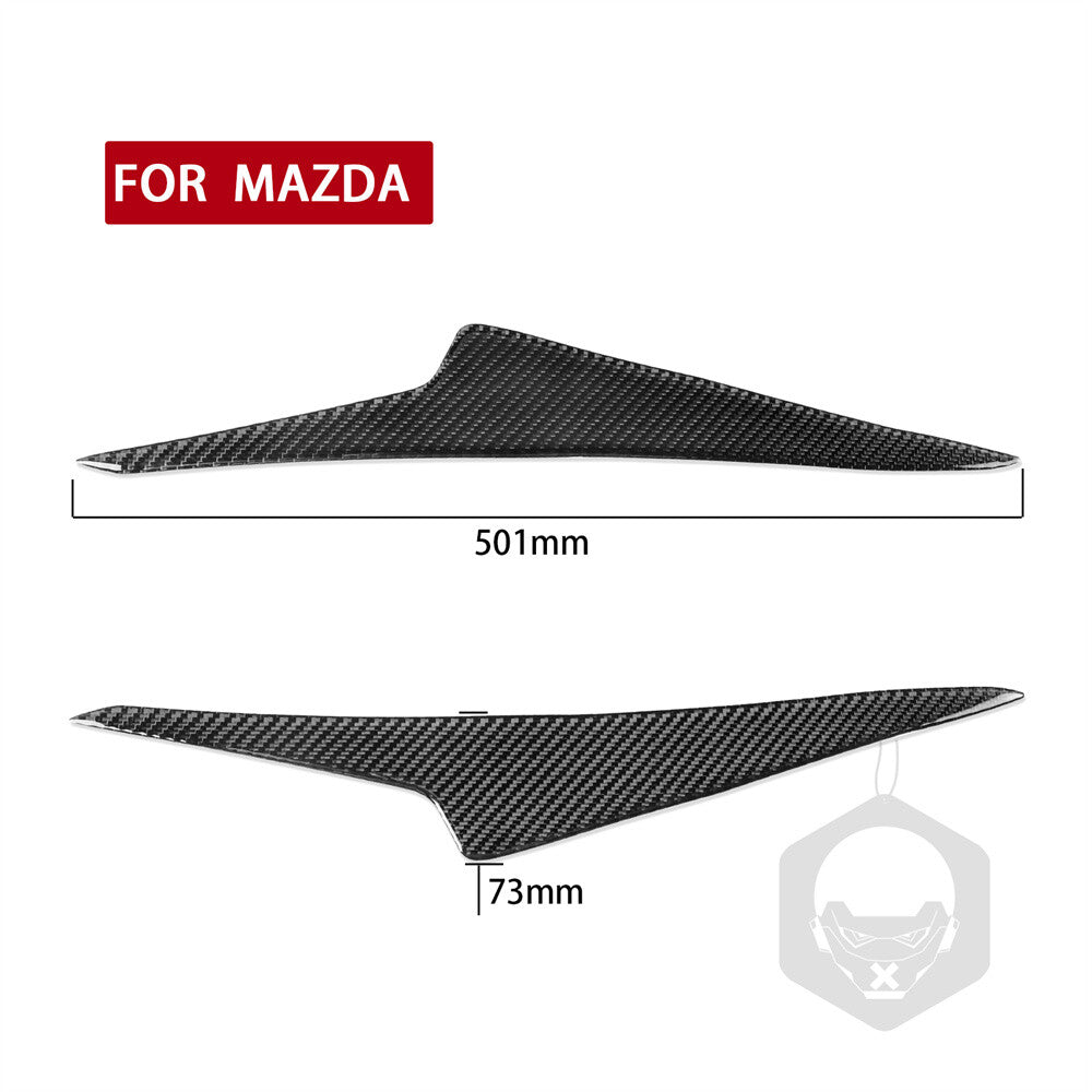 2¡ÁCarbon Fiber Front Headlight Eyelids Eyebrow Trim for Mazda 3 Axela 2014-2016