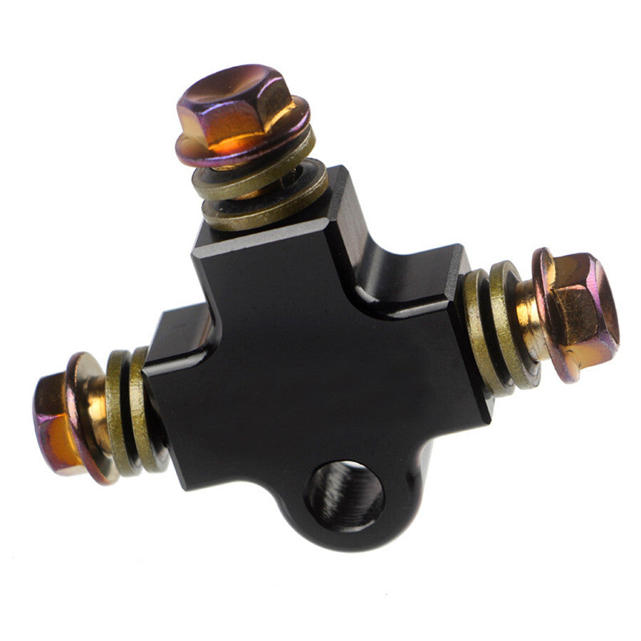 Motorcycle ATV Brake System 3 Way Adapter Hydraulic Brake Pipe Tee Connector Kit Q