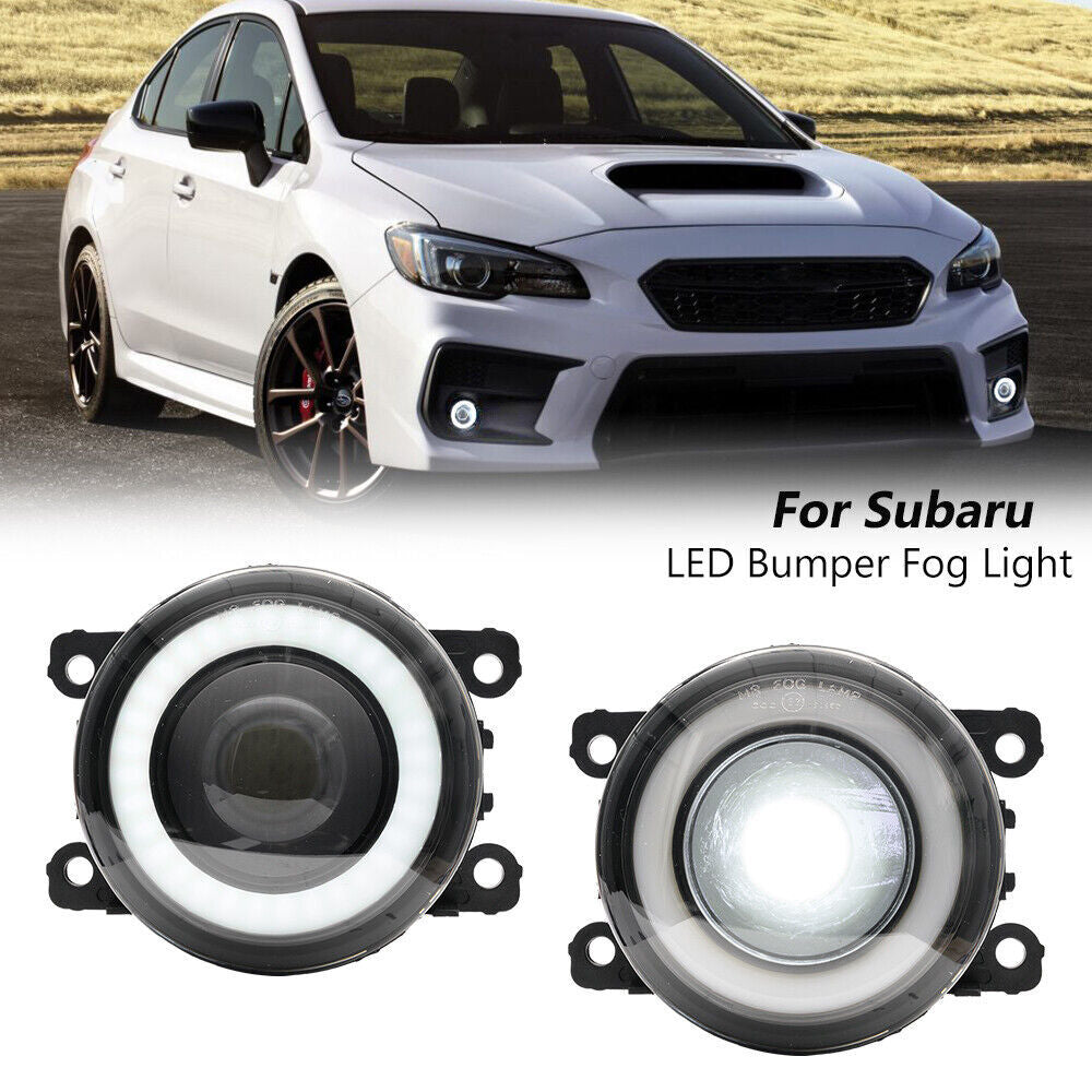 White LED Fog Light w/ Halo Ring DRL For 13-16 for Subaru BRZ 15-21 WRX STI Impreza