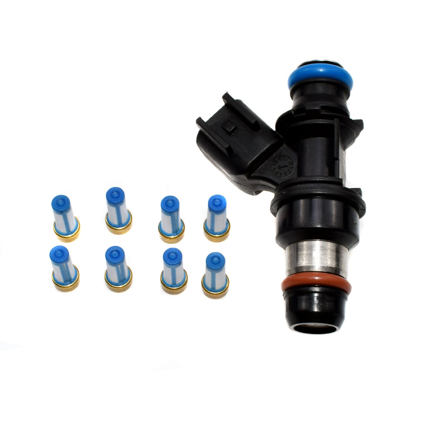 for GMC V8 fuel injectors with repair kit, filter, O-ring, and plastic cap. n