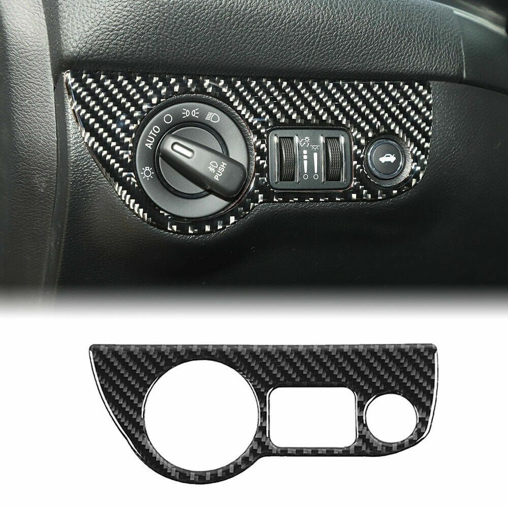 for Dodge for Challenger Charger 2015-2022 Headlight Knob Switch Trim Carbon Fiber