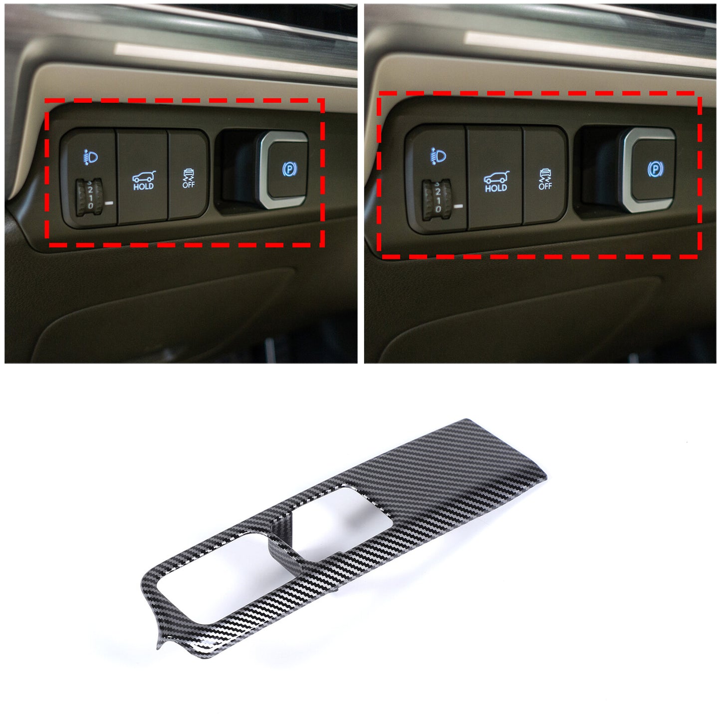 ABS internal light switch button cover decoration suitable for modern Santa Fe 2024+- n