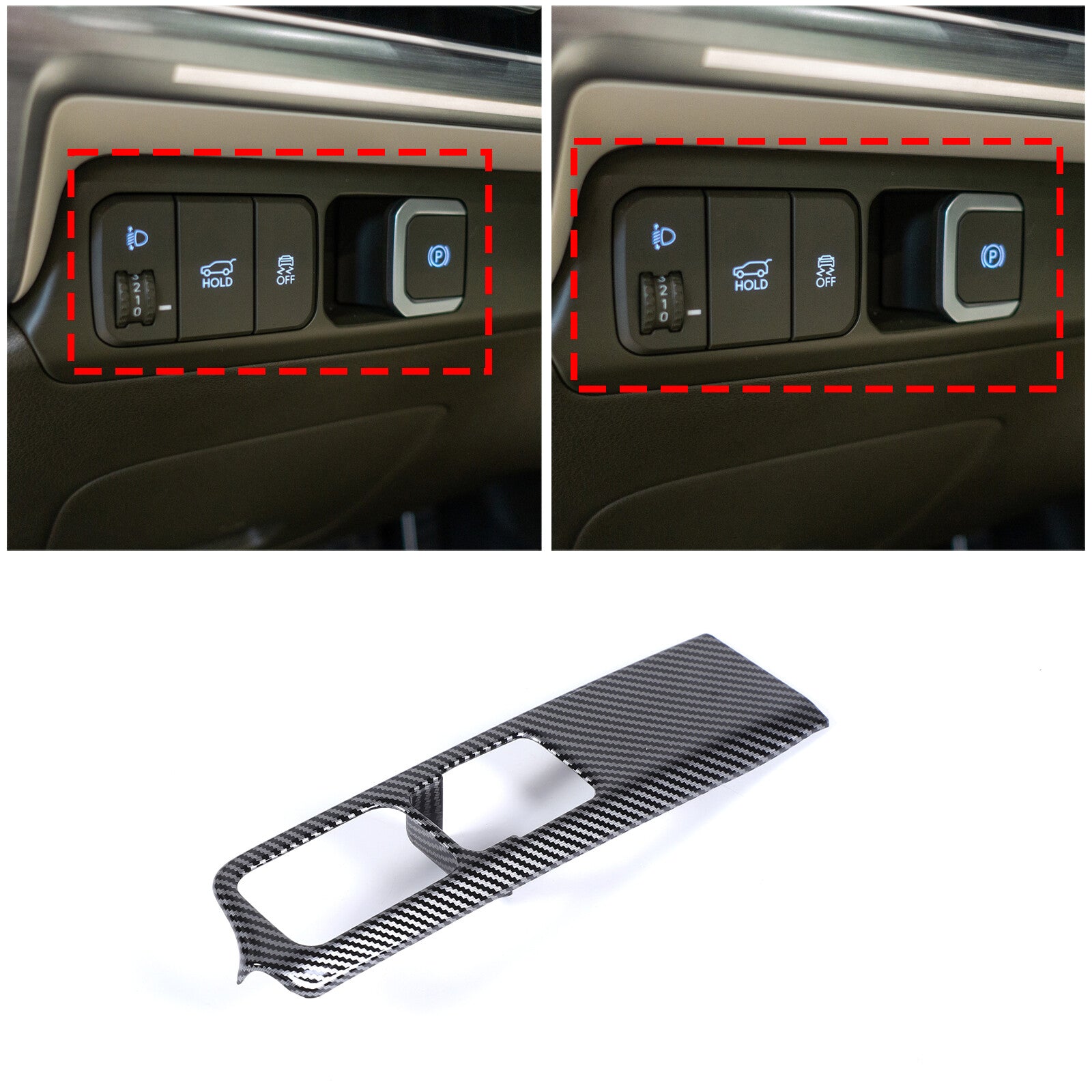 ABS internal light switch button cover decoration suitable for modern Santa Fe 2024+- n