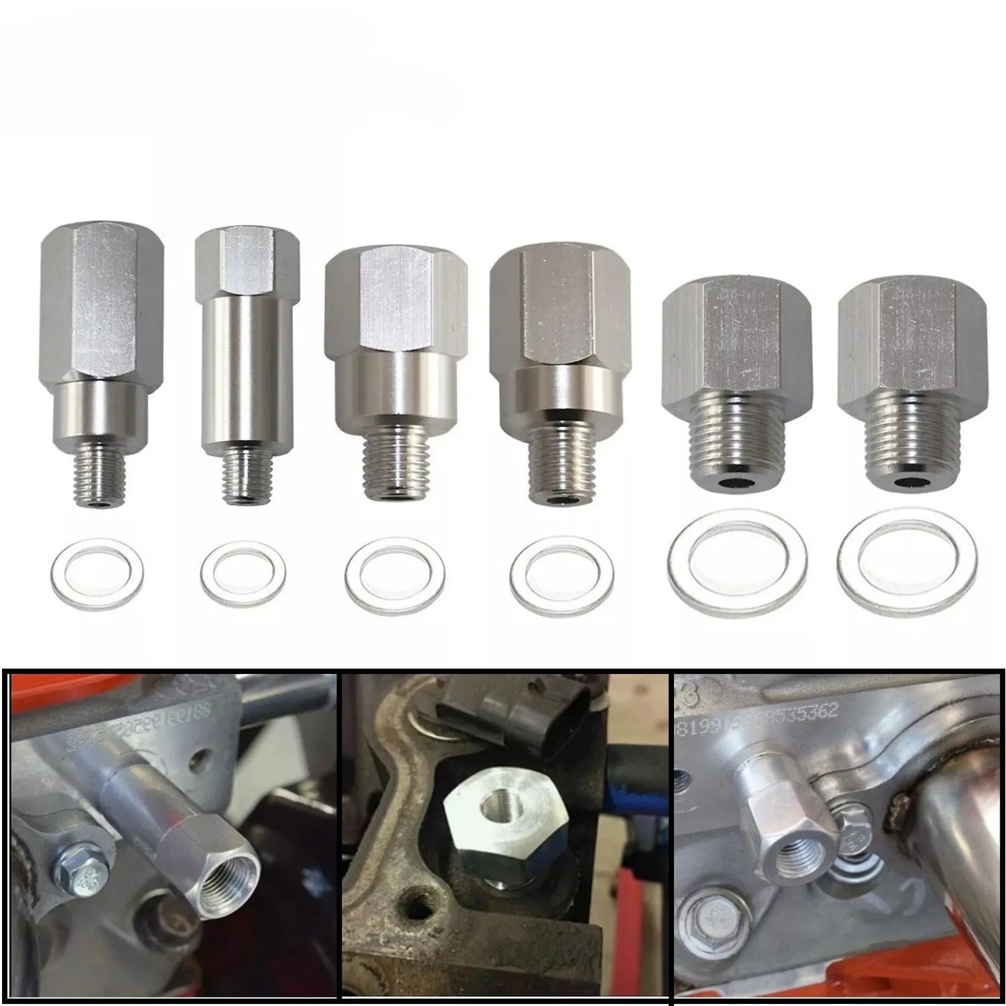 1/8 3/8 1/2 NPT Main Adapter Kit for LS Engine Oil/Coolant Temperature Sensor n