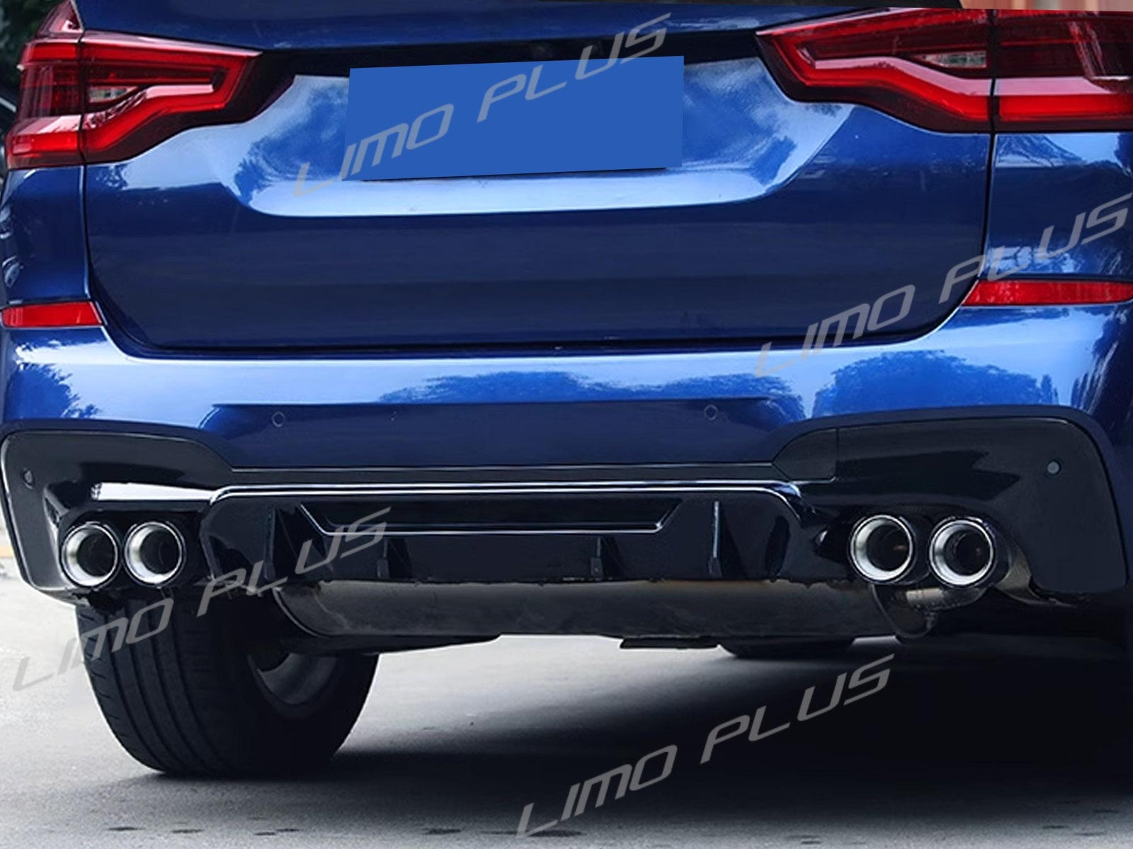Carbon Style Diffuser For 2018-2021 for BMW G01 X3 M40i M-Sport Rear Bumper Lip Q