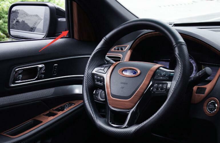 A Pillar Front Triangle Cover Trim for Ford Explorer 2011-2019 Peach Wood Grain