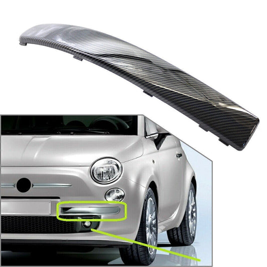Carbon Fiber Front Left Side Bumper Moulding Trim Fit for FIAT 500 2007-2015 08 09