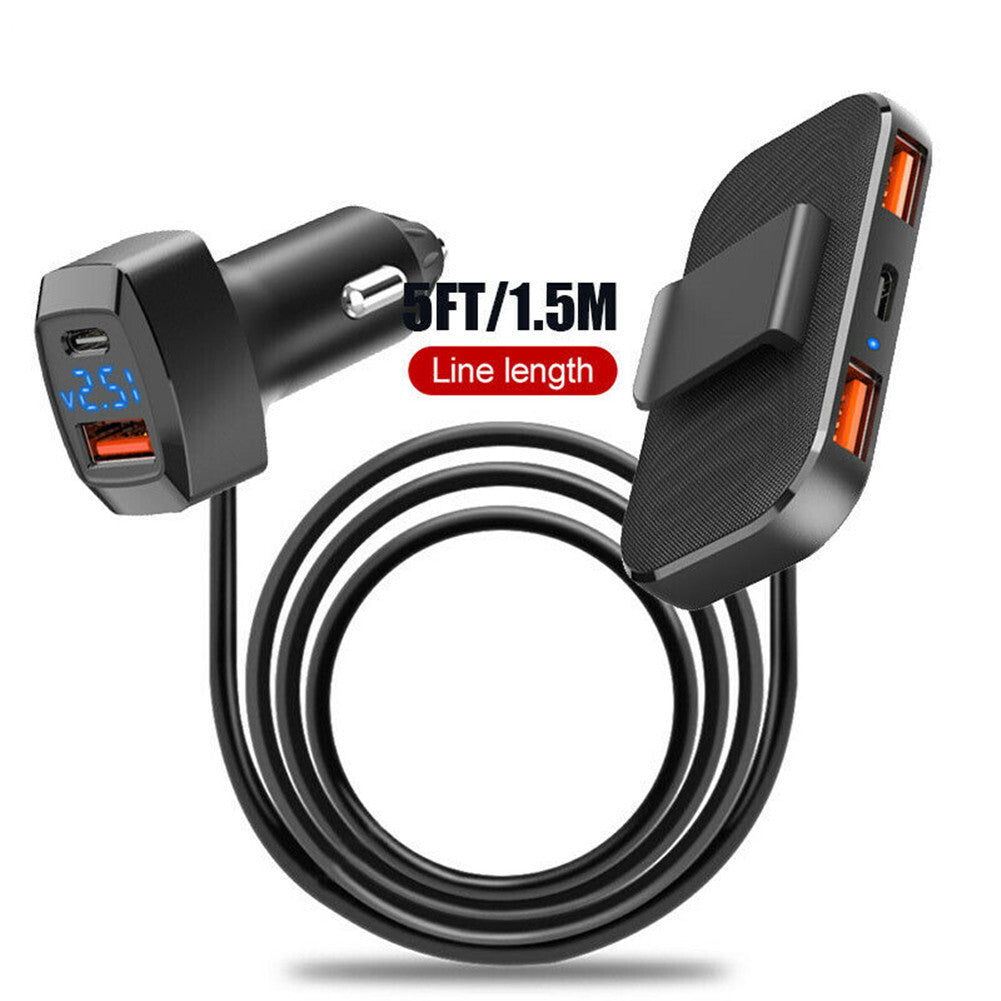5-Port 5V/6.2A 31W USB Car Charger Cigarette Lighter Socket Charging Adapter