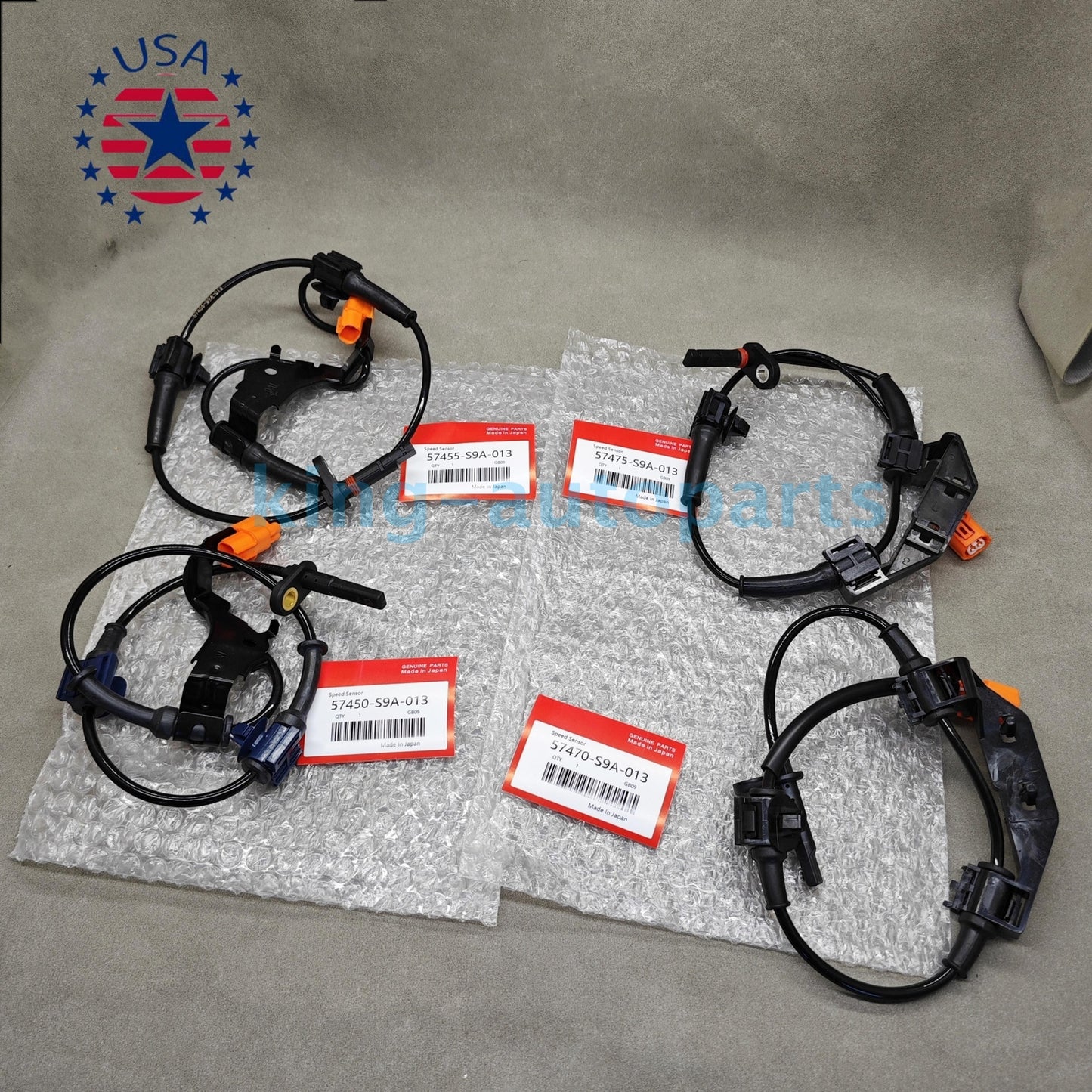 4PCS ABS Wheel Speed Sensor Front Rear Left & Right for Honda CR-V 2002-2006