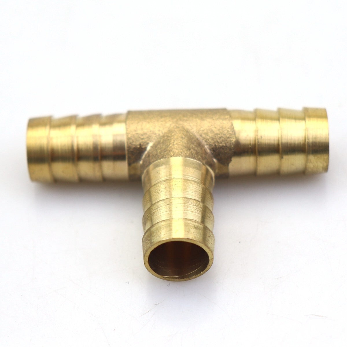 2-Piece T-Connector Hose Lever Connector Air Fuel Water 3-Way Brass T-Shirt 1/2 (12mm)