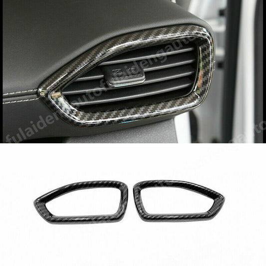 for Hyundai Santa Fe 2019-2021 Carbon Fiber Look Side Air Vent Outlet Cover Trim
