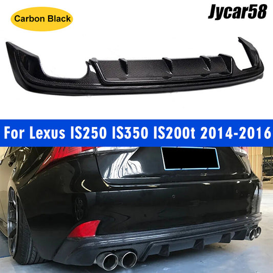 for Lexus IS 200 250 300 F Sport 2014-2016 Carbon Fiber Rear Diffuser Bumper Lip