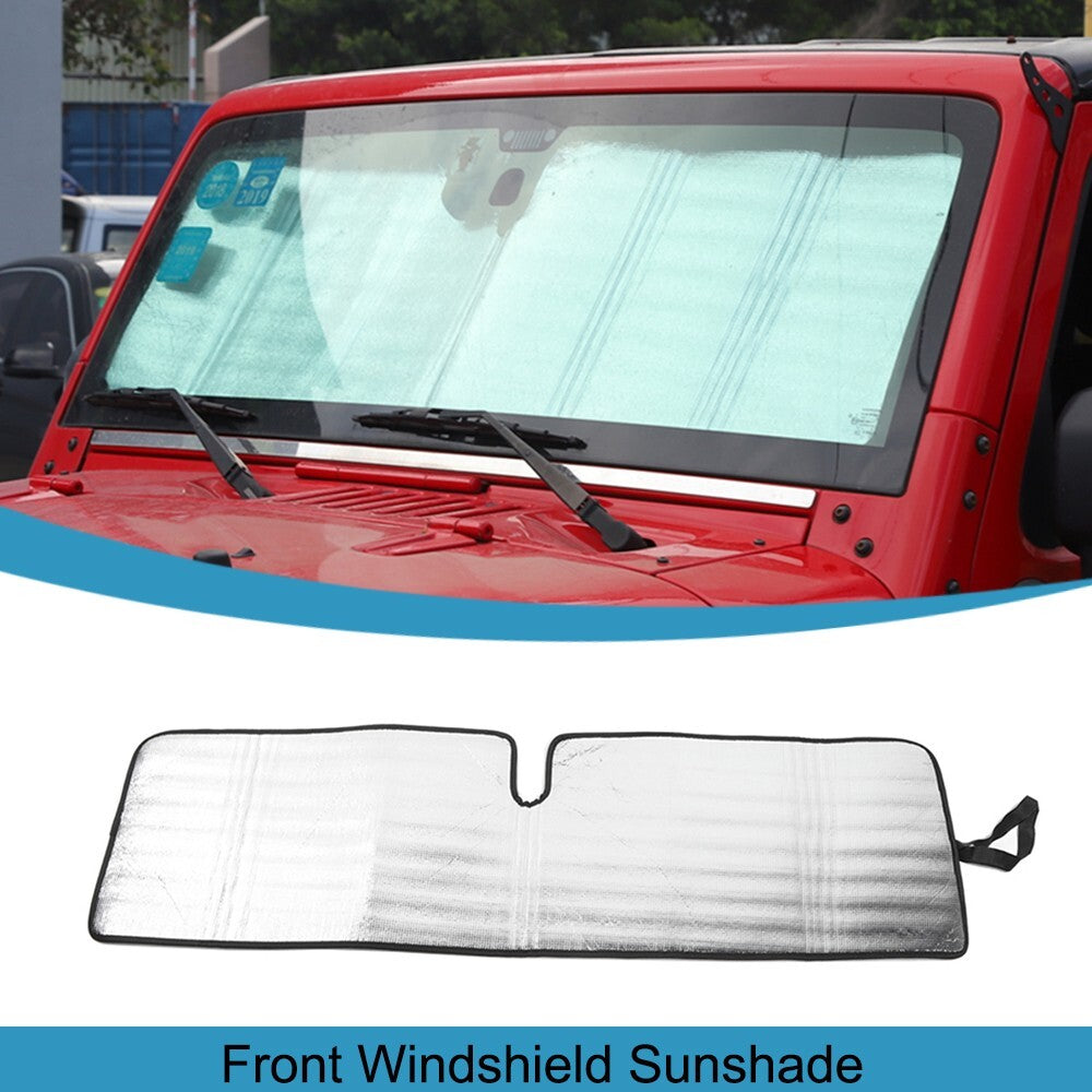 Front Windshield Sunshade Sun Visor Heat Shield for Jeep for Wrangler TJ JK 1997-17