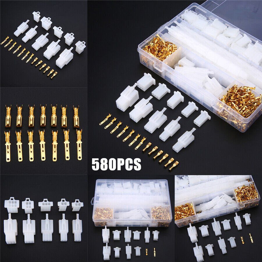580Pcs/Boxed 2.8mm 2-9 Pins Electrical Wire Terminal Connector For Motorcycle