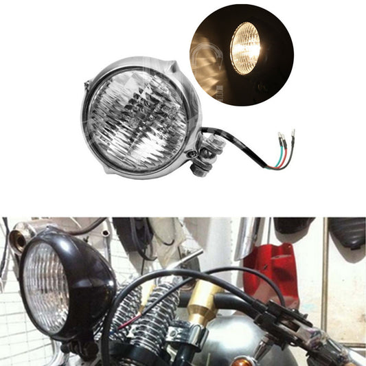 Chrome Polish Headlight Lamp Clear Lens for Harley Sportster Bobber Chopper Q