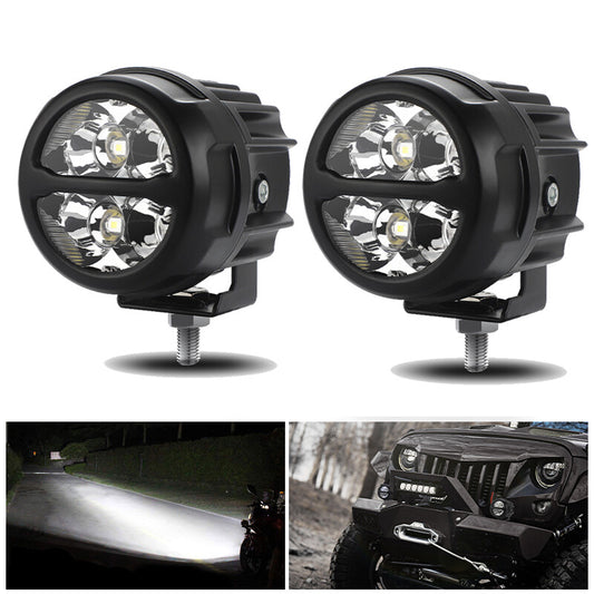 2X 3inch LED Round Pods Work Light Bar Spot Flood Driving Fog Offroad ATV Truck