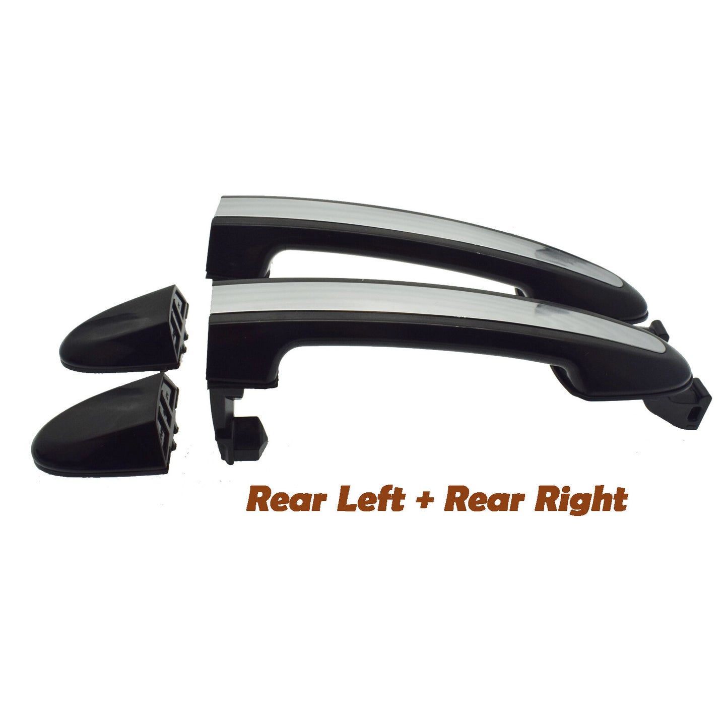 2-pack rear exterior door handles, chrome black, suitable for Hyundai Santa Fe 2007-2012. n