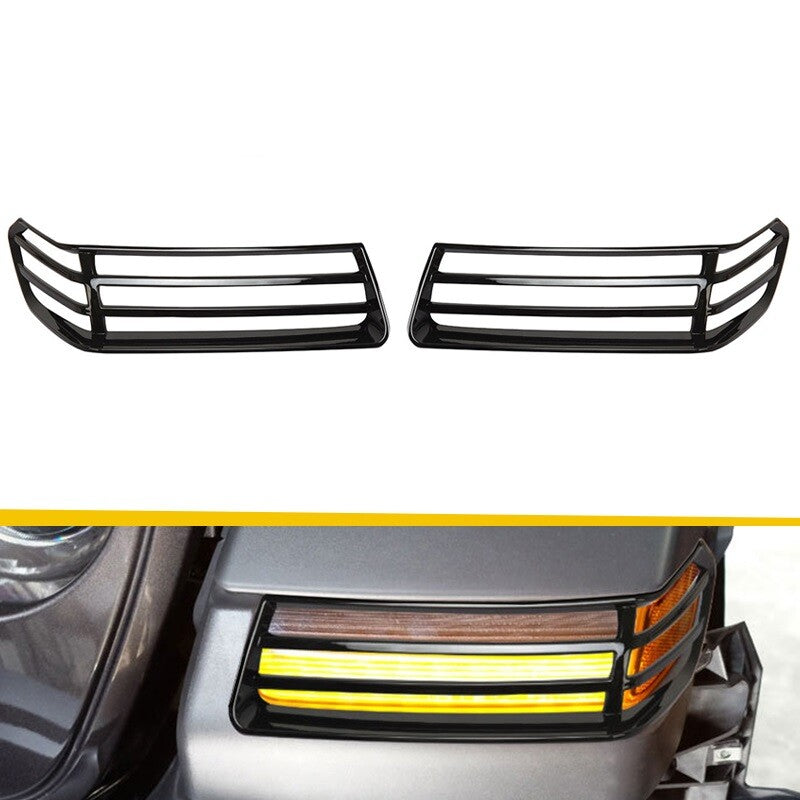 2-Piece for Jeep for Wrangler 2018-2024 Gloss Black Front Wheel Arch Light Cover Trim - n
