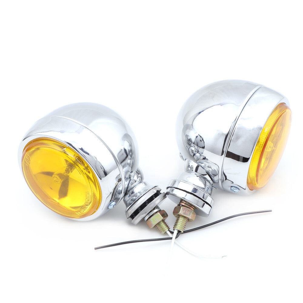 Chrome Retro Passing Driving Headlight Spot Fog Light for Harley Chopper Bobber Q