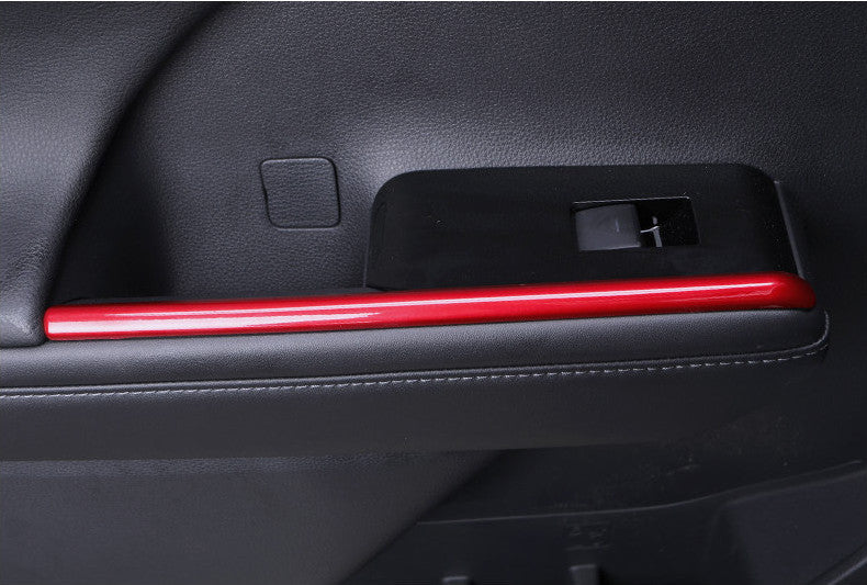 Red Chrome Inner Window Switch Panel Cover Trim For Highlander 2020-2023 v