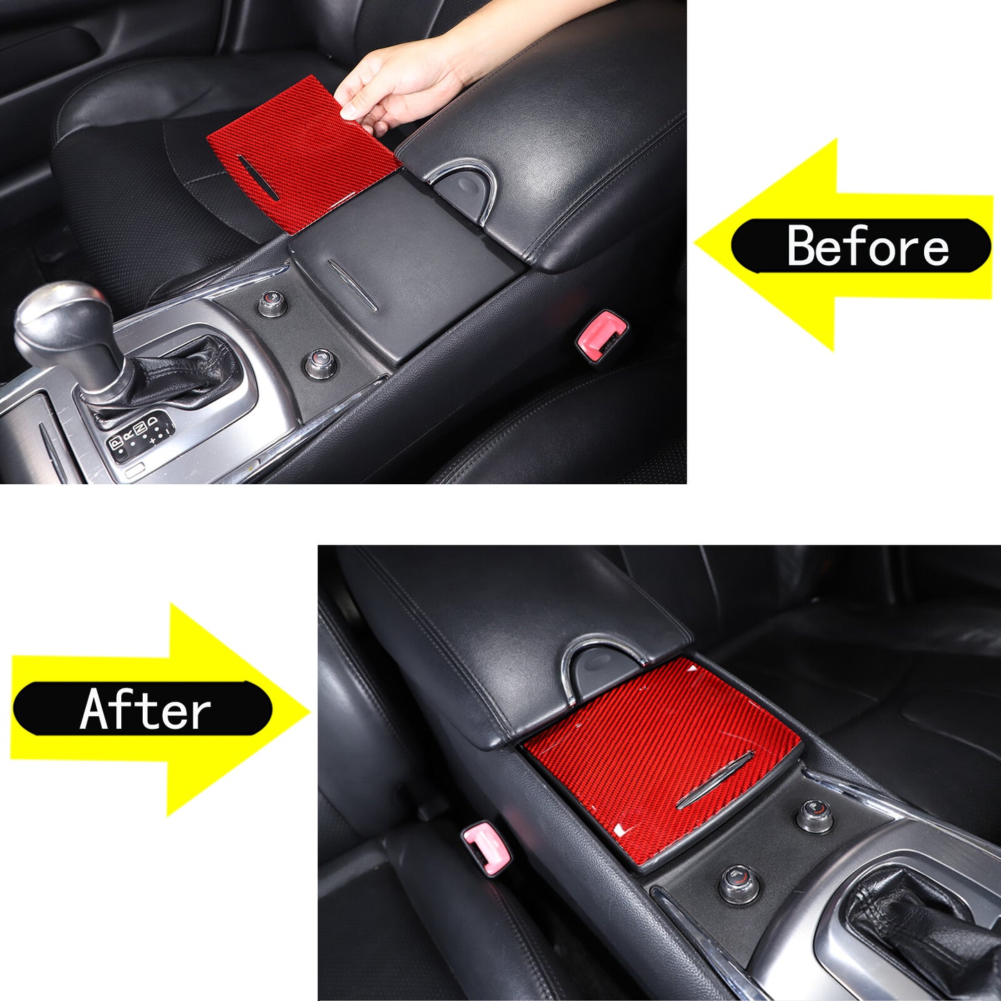 Carbon ABS Center Console Cover Armrest Cover for Corvette C8 2020-2023 Z51 Z06 - v