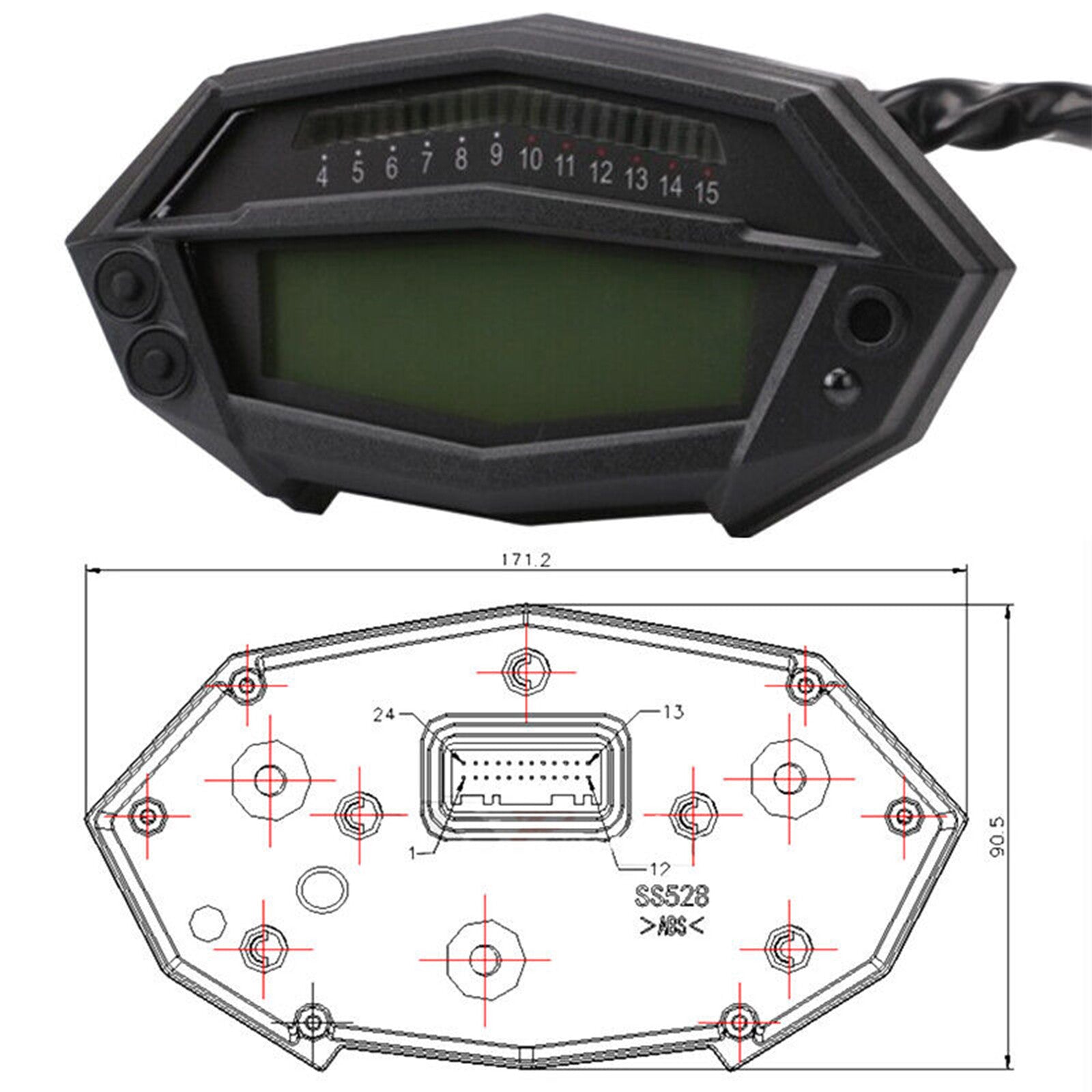 for Kawasaki motorcycle gear indicator, odometer, digital tachometer Q