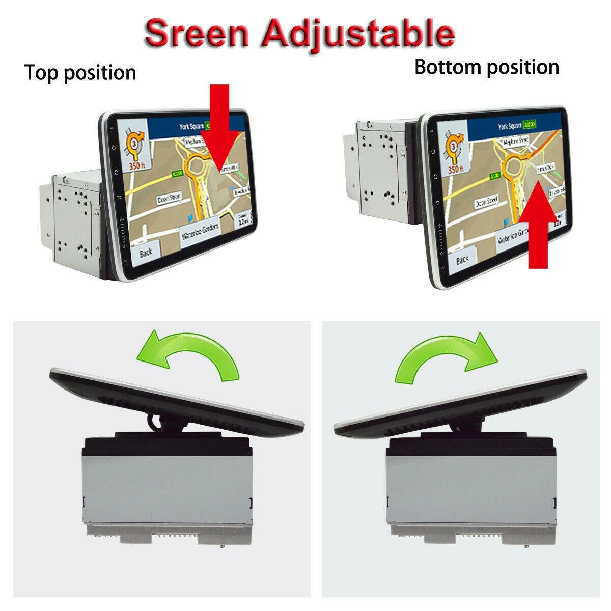 Android 9.1 Touchscreen Dual 2DIN Rotatable 10.1-inch Car Stereo Radio GPS Wi-Fi n