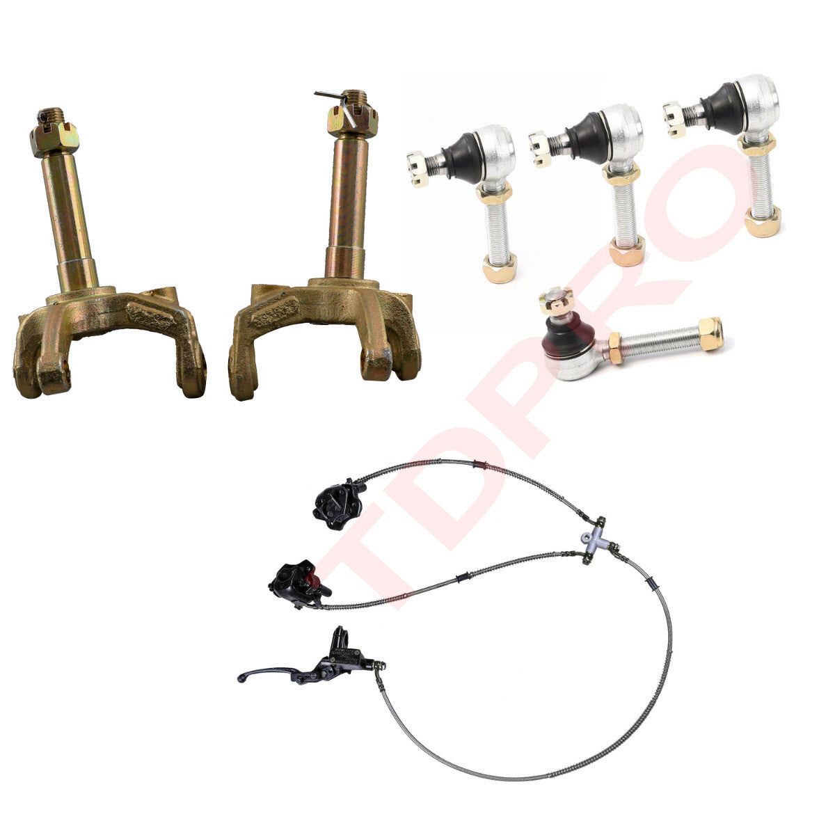 Go-kart front steering joint main shaft tie rod end brake caliper all-terrain vehicle four off-road vehicle