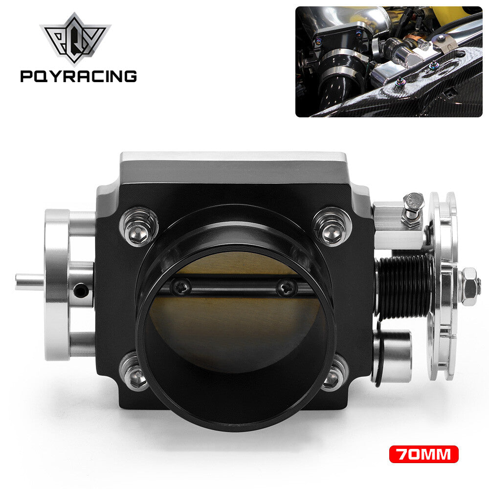 70MM Universal Intake Manifold Performance Billet Aluminum Throttle Body Black