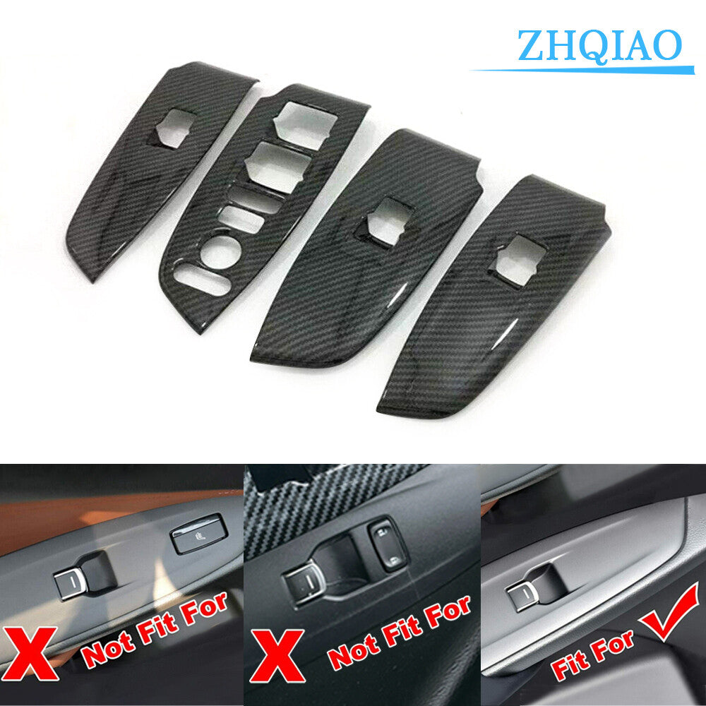 Carbon Fiber Window Switch Panel Cover Trim Accessories for Honda Accord 2018-21