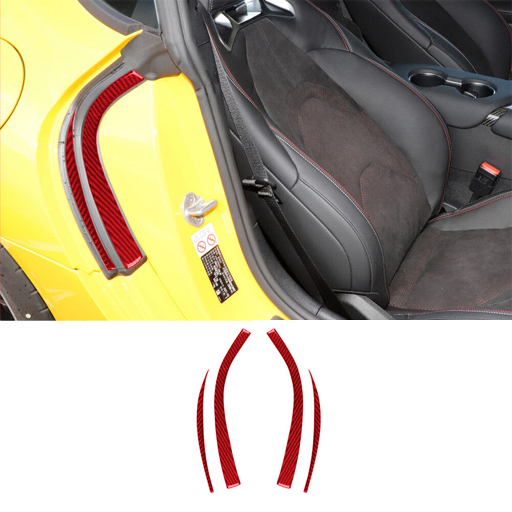 2x Center Carbon Fiber CD Console Frame Sticker Trim for Honda Odyssey 05-10 Red v
